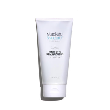 Stackedskincare Prebiotic Hydrating Gel Facial Cleanser - Gentle Face Wash For Sensitive & Dry Skin, Fragrance-Free Daily Cleanser For Women, 180Ml