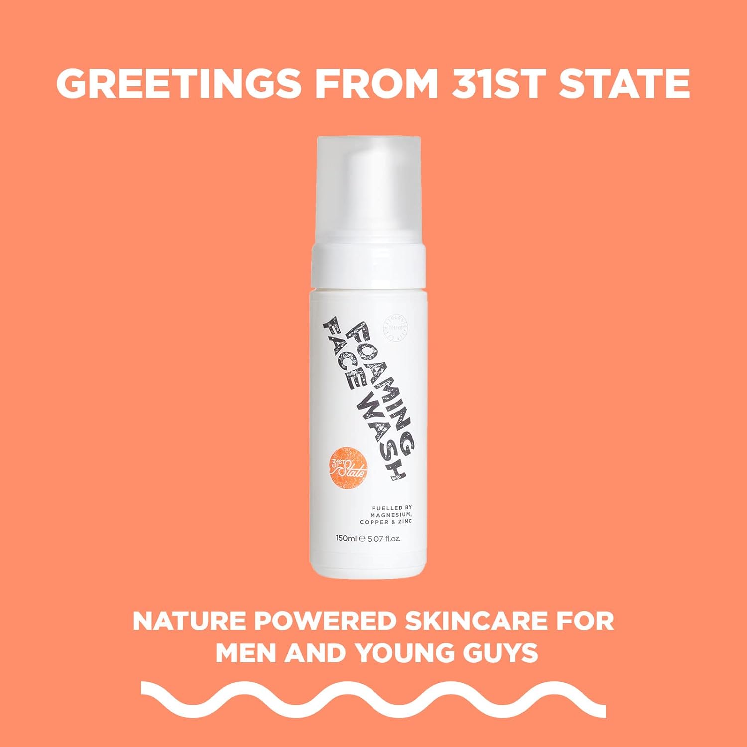 31St State Foaming Acne Face Wash For Teenage Boys. Gluten Free And Vegan Acne Treatment For Teenagers, Paraben Free Skincare Treatment,150 Ml