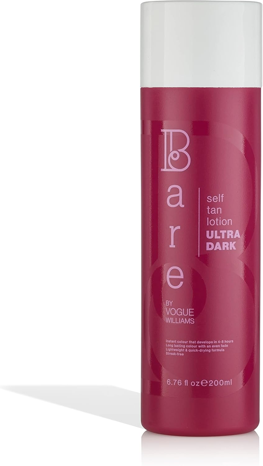 Bare By Vogue Self Tan Firming Lotion - Ultra Dark - Natural Tanning, Glow Moisturising, Suitable For All Skin Types - Self Tanner For Face & Body