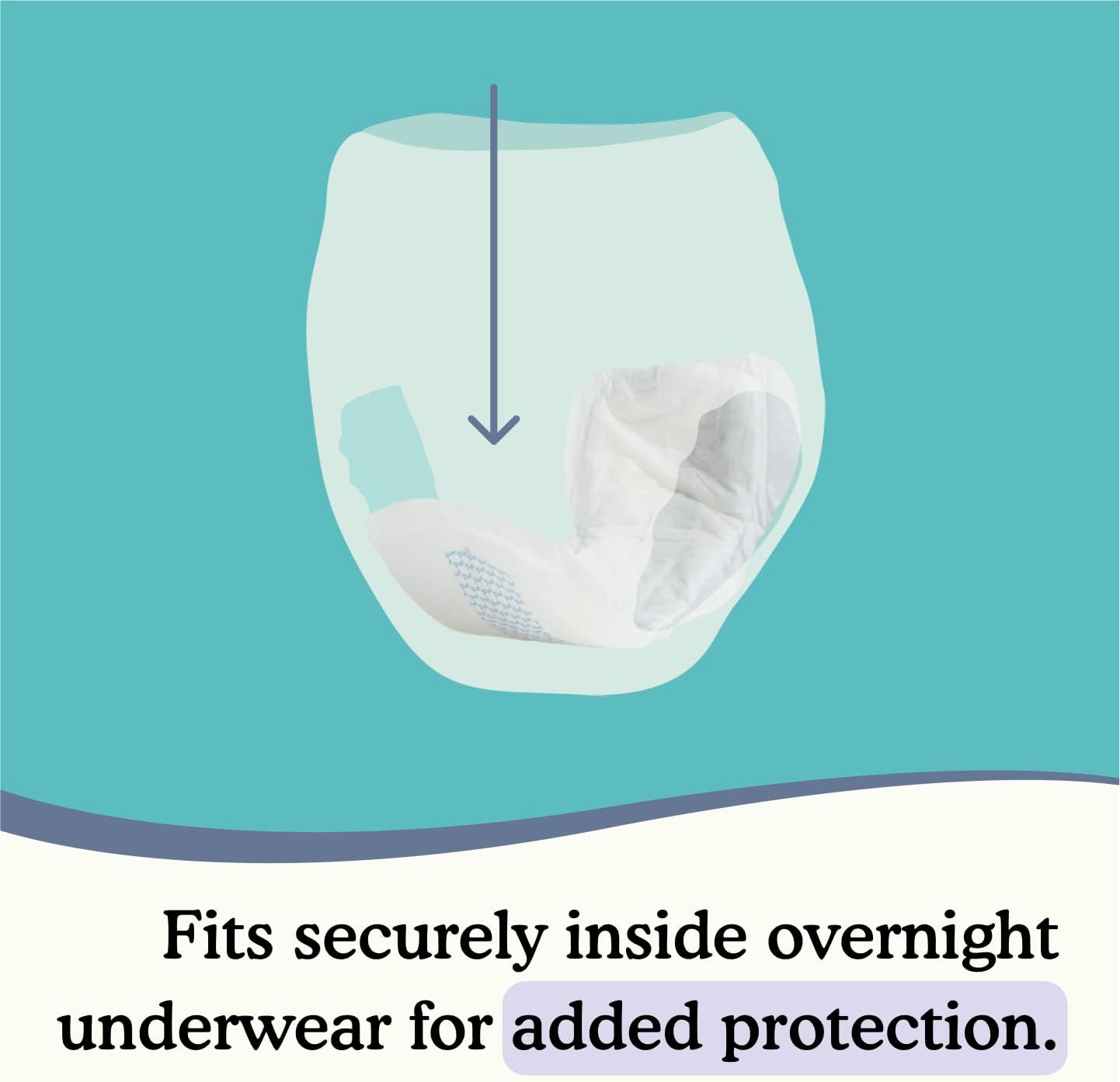 Because Premium Incontinence Booster Pads for Men and Women, Adds Extra Absorbency to Adult Diapers, Super Soft, Adhesive Strip Backing, Unisex, 180 Boosters (9 Packs of 20) : Health & Household