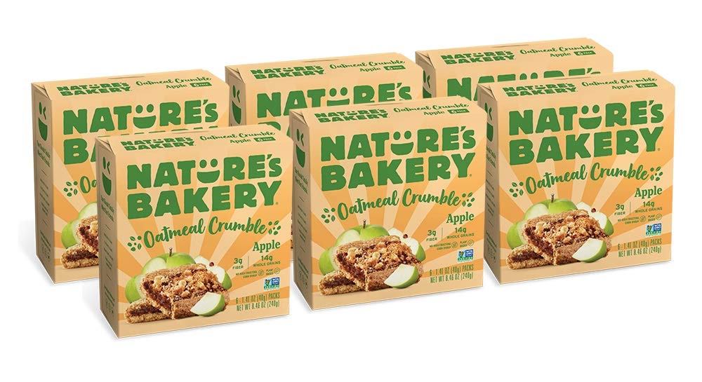 Nature'S Bakery Oatmeal Crumble Bars, Apple, 6-6 Count Boxes (36 Bars), Vegan Snacks, Non-Gmo