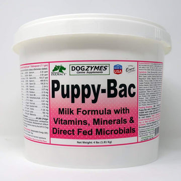 Dogzymes Puppy-Bac Milk Replacer formulated with The Proper ratios of Protein, Fat and nutrients for Growing Puppies (4 Pound) : Pet Supplies