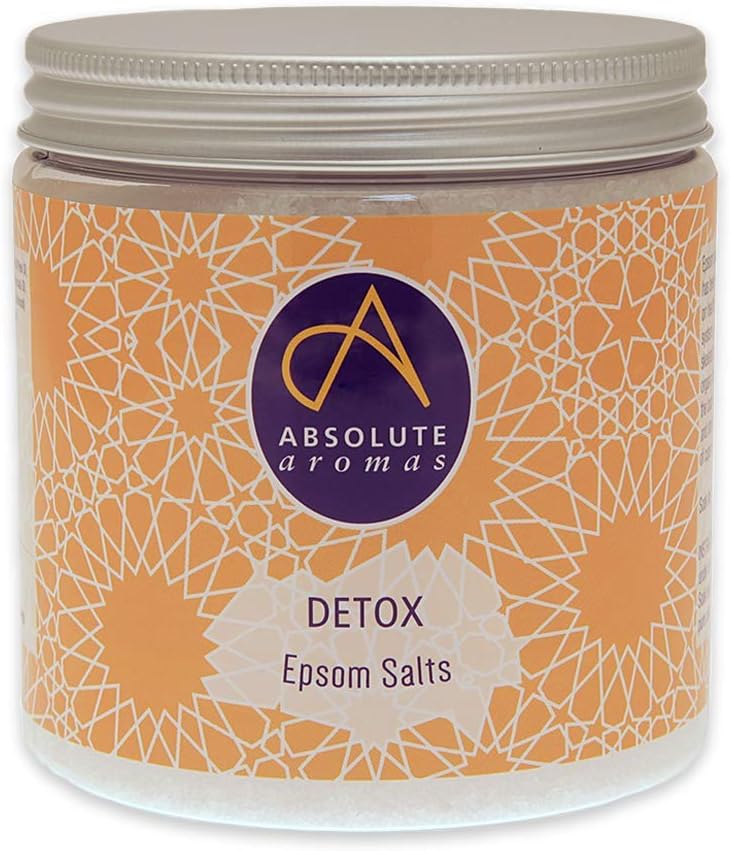 Absolute Aromas Detox Epsom Bath Salts 575G - Magnesium Sulphate Infused With 100% Pure Juniperberry, Geranium, Palmarosa, Grapefruit And Cedarwood Oils Essential Oils
