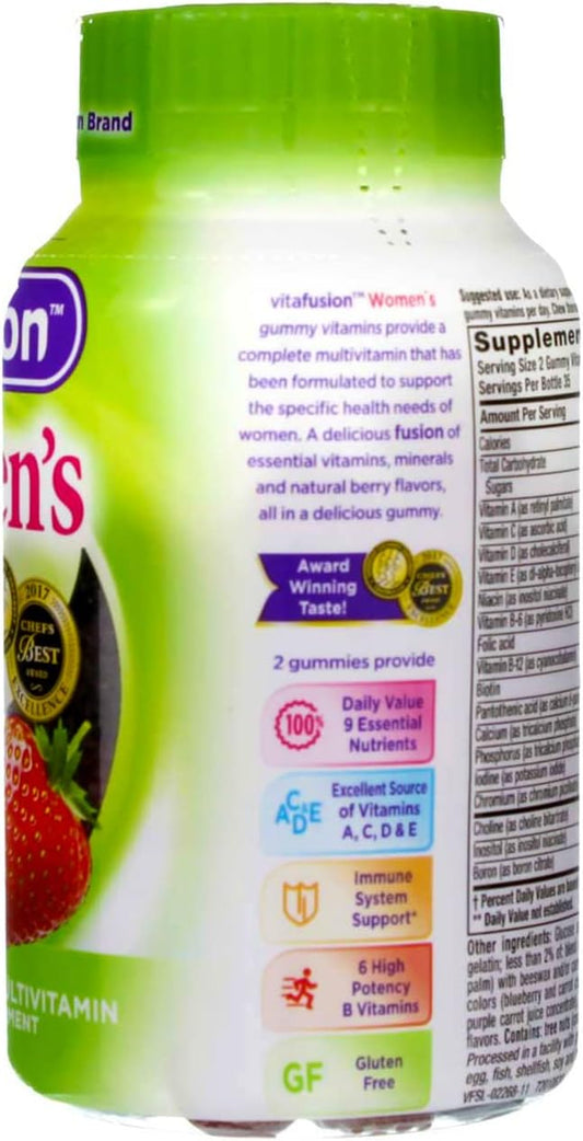 Vitafusion Women's Complete Multivitamin Gummies, Natural Berry, 70 Ct (4 Pack) (Bundle)