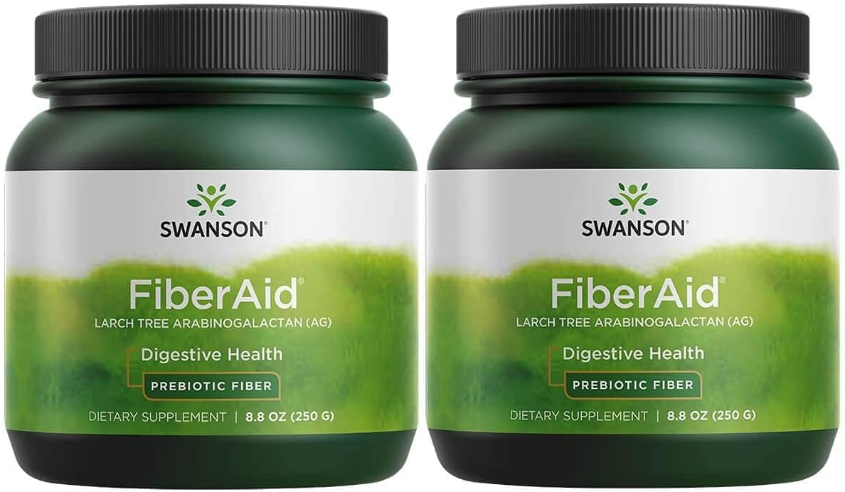 Swanson Fiberaid - Larch Tree Arabinogalactan (Ag) Powder - Fiber Drink Mix Promoting Digestive Health And Supports Gastrointestinal Health - (8.8Oz) (2 Pack)