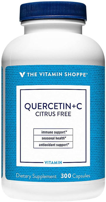 The Vitamin Shoppe Quercetin + Vitamin C, Citrus Free, Antioxidant That Supports A Healthy Immune for All Seasons (300 Capsules)