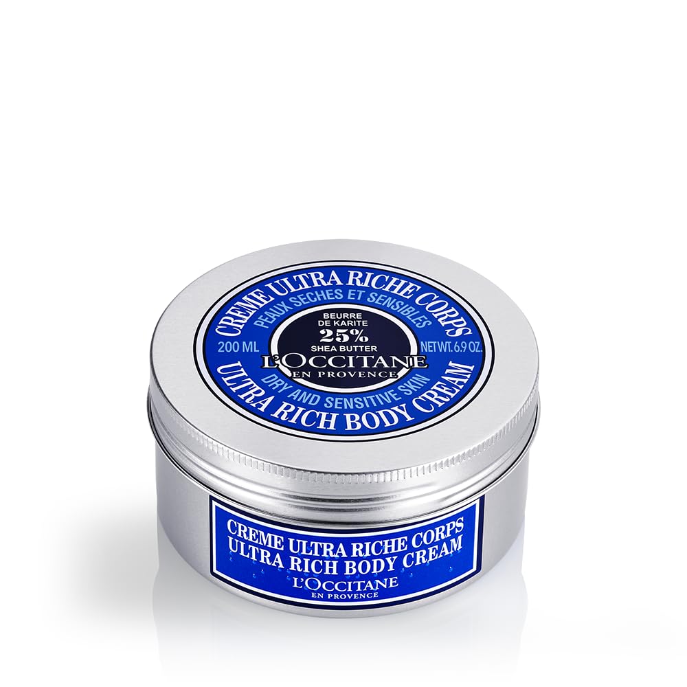 L'Occitane Ultra Rich Body Cream: 25% Shea Butter, Nourish, Comfort, Protects From Dryness, Sensitive Skin Ages 3+, Vegan, Jasmine Scent, Reduce Waste With Refill