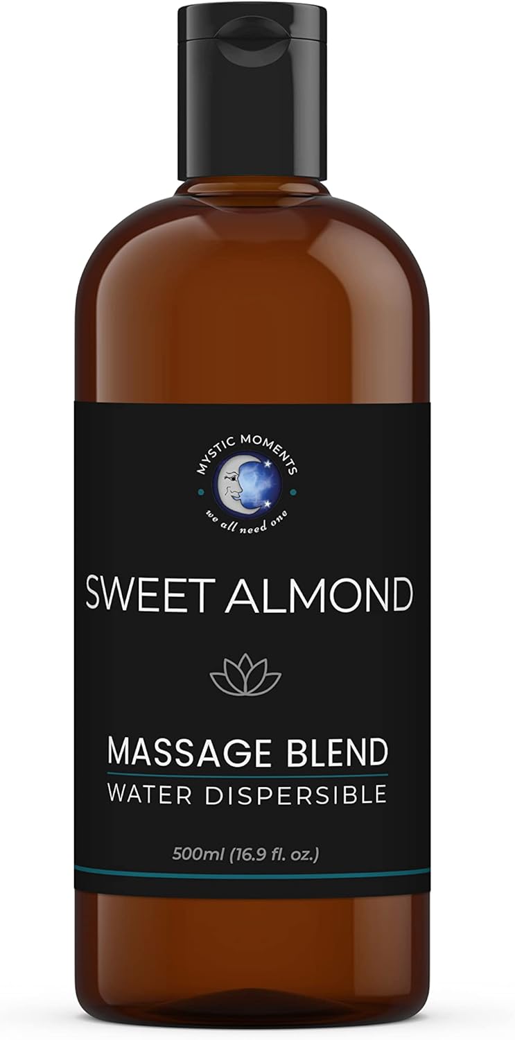 Mystic Moments | Sweet Almond Water Dispersible Massage Oil Blend 500ml for Spa & Massage Therapy