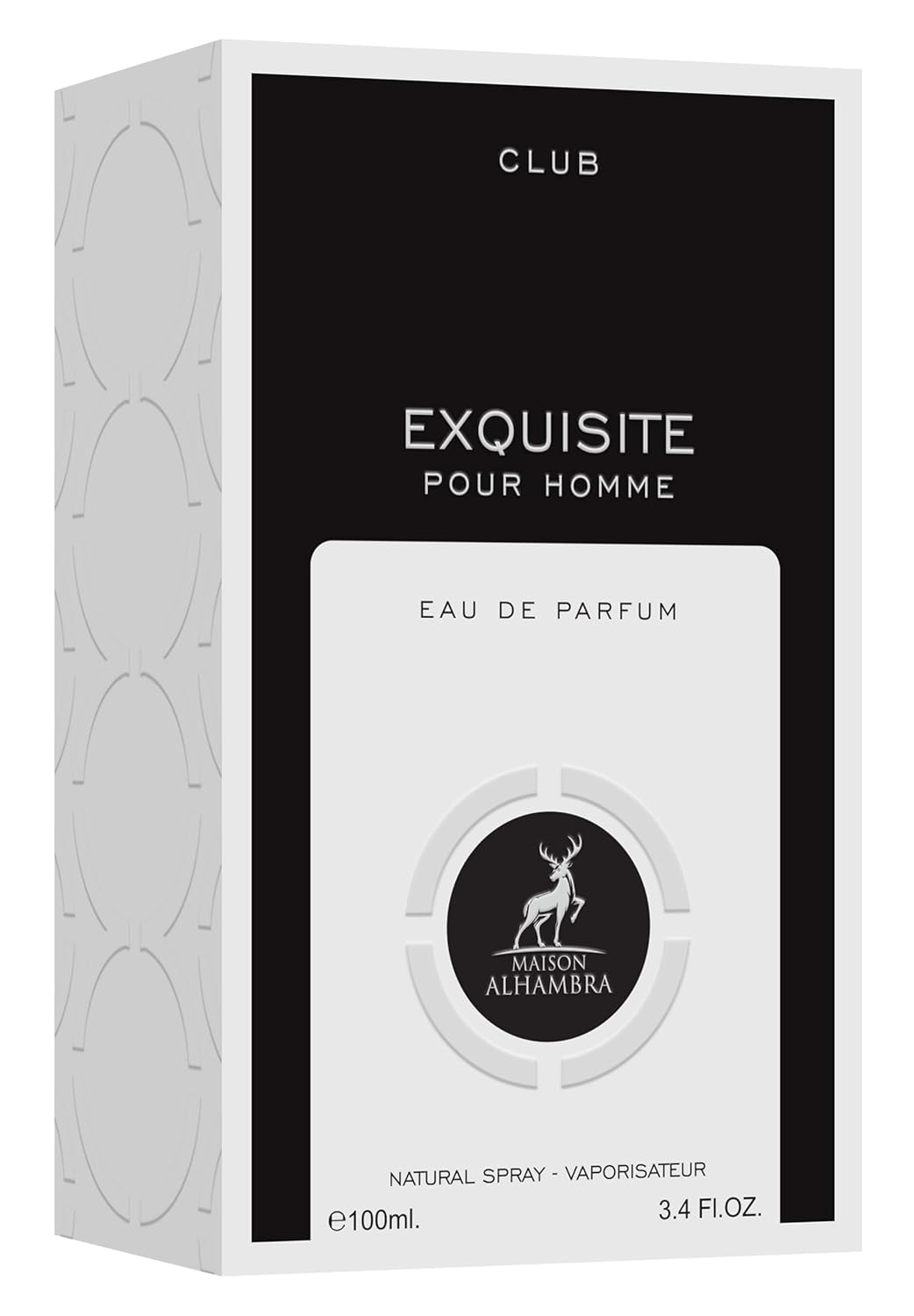 Maison Alhambra Exquisite Club Pour Homme Eau De Parfum Spray - 100Ml (3.4 Oz), Fresh Spicy Floral Scent With Warm Smooth Finish, Long-Lasting Fragrance For Men