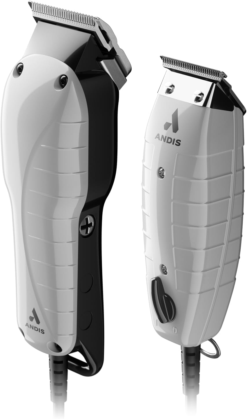 Andis Professional Barber Combo Hair Clipper and Trimmer 17 Piece Set, 66615, Grey : Beauty & Personal Care