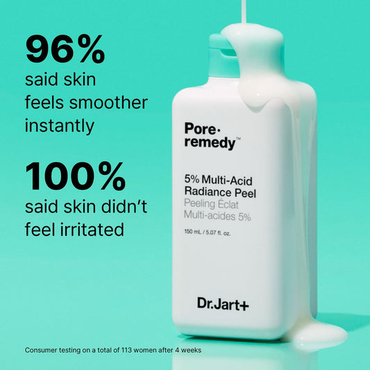 Dr.Jart+ Pore.Remedy 5% Multi-Acid Radiance Peel Face Exfoliator For Face | Korean Skin Care, 5.07 Fl Oz