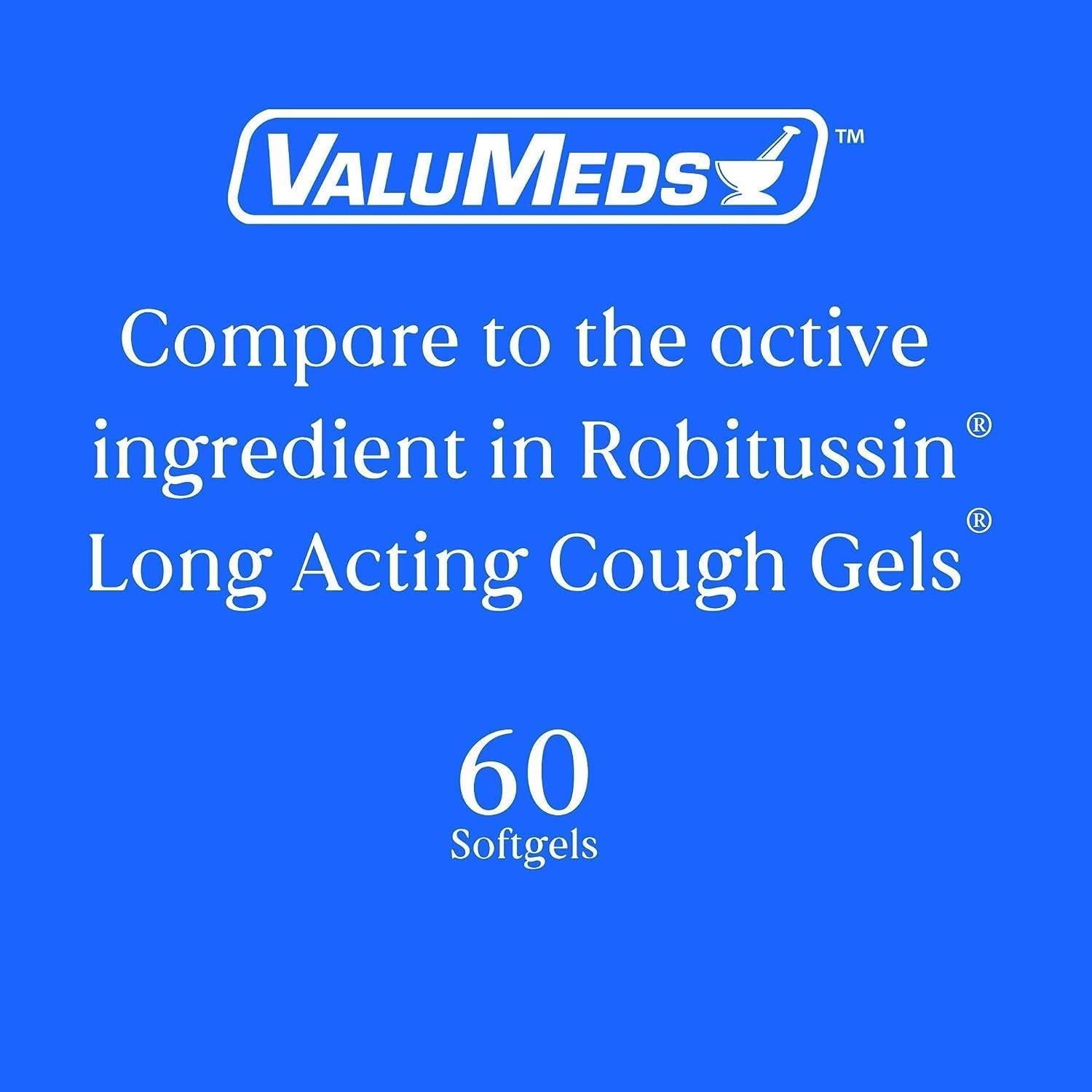 ValuMeds Cough Relief for Adults Dextromethorphan HBr Cold Medicine for Sore Throat 15mg (60 Softgels) 8-Hour, Non-Drowsy, Long-Lasting Bronchial Suppressant : Health & Household