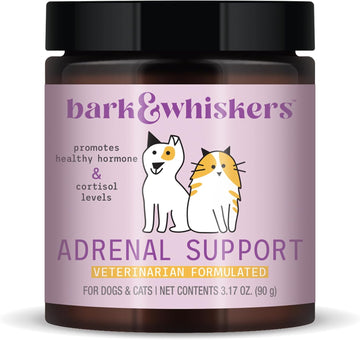 Bark & Whiskers Adrenal Support, For Dogs & Cats, 3.17 Oz. (90 G), 90 Scoops, Promotes Healthy Hormone And Cortisol Levels, Veterinarian Formulated, Non-Gmo, Dr. Mercola