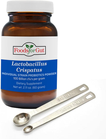 Lactobacillus Crispatus Probiotic Powder 100 Billion Cfu'S | No Additives | Digestive & Immune Support | High Potency | L. Crispatus | (60 Gram)