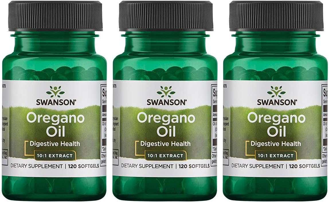 Swanson Oregano Oil 10:1 Extract - Natural Supplement Promoting Digestive Health & Respiratory Support - Supports Gastrointestinal System & Urinary Tract Health - (120 Softgels, 150Mg Each) 3 Pack