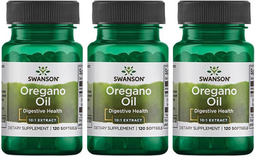 Swanson Oregano Oil 10:1 Extract - Natural Supplement Promoting Digestive Health & Respiratory Support - Supports Gastrointestinal System & Urinary Tract Health - (120 Softgels, 150Mg Each) 3 Pack