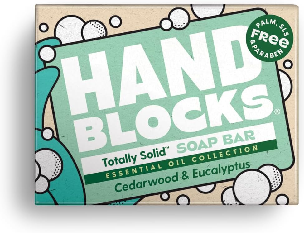 Hand Blocks: Cedarwood & Eucalyptus - Cold Processed Natural Soap Bars - Plastic, Palm, Sls, Sles & Paraben Free