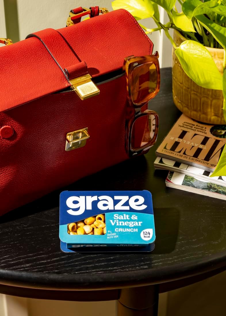 Graze - Salt & Vinegar Snacks - Healthy Alternative For Crisps, Mixed Nuts & Pretzels - Ideal If You Love Corn, Broad Beans And Corn Hoops Mixed Savoury Vegan Snacks (18X28G Pack)