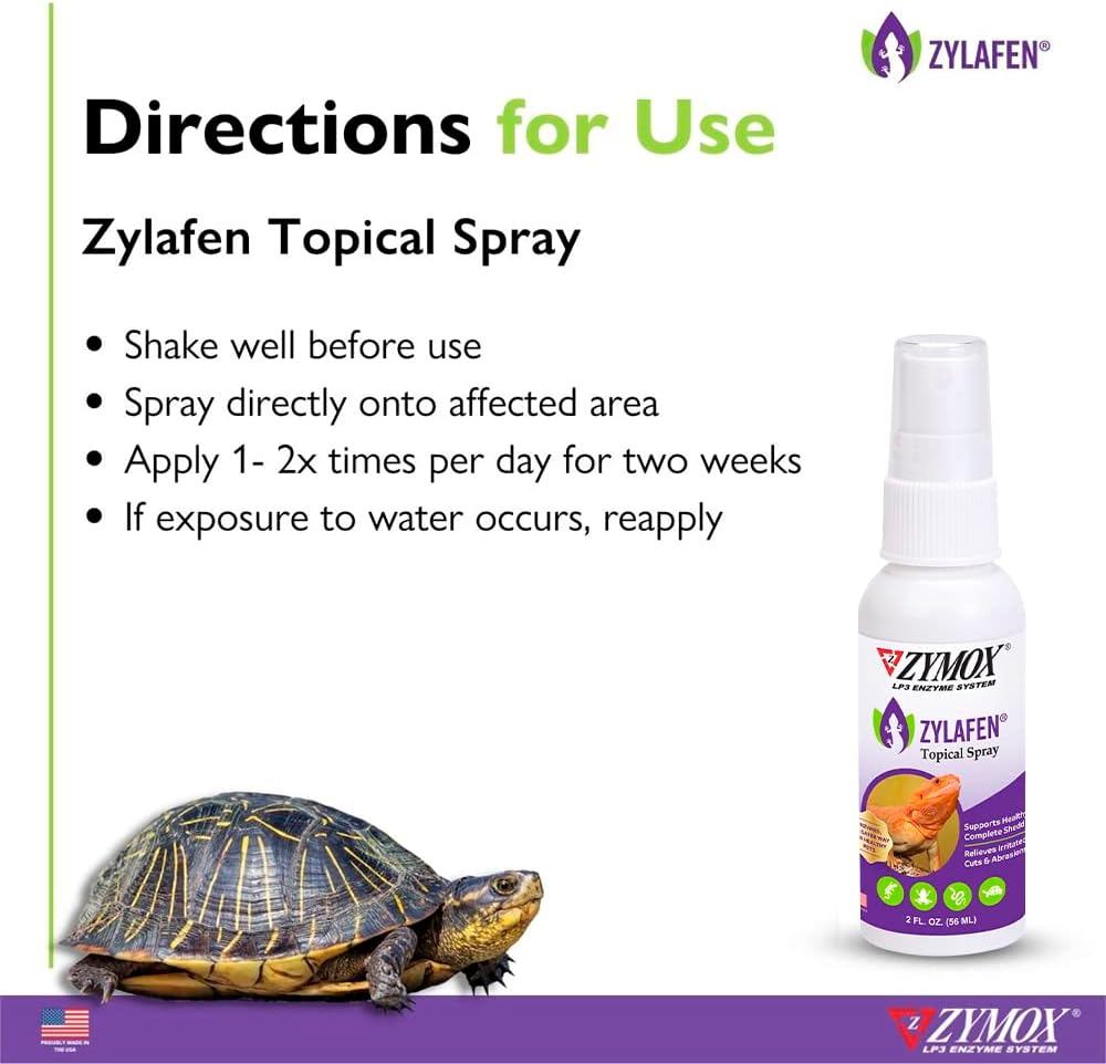 Zymox Zylafen Topical Spray for Reptiles, 2 oz. – Supports Healthy, Complete Shedding for Lizards, Snakes, Turtles & Frogs – Soothes Irritated Skin: Abrasions, Wounds, & Abnormal Shedding : Health & Household