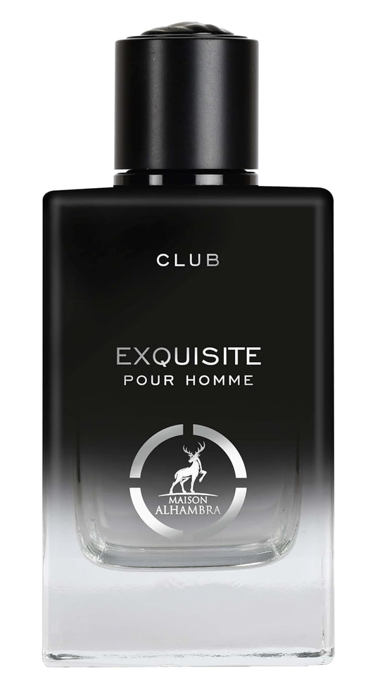 Maison Alhambra Exquisite Club Pour Homme Eau De Parfum Spray - 100Ml (3.4 Oz), Fresh Spicy Floral Scent With Warm Smooth Finish, Long-Lasting Fragrance For Men