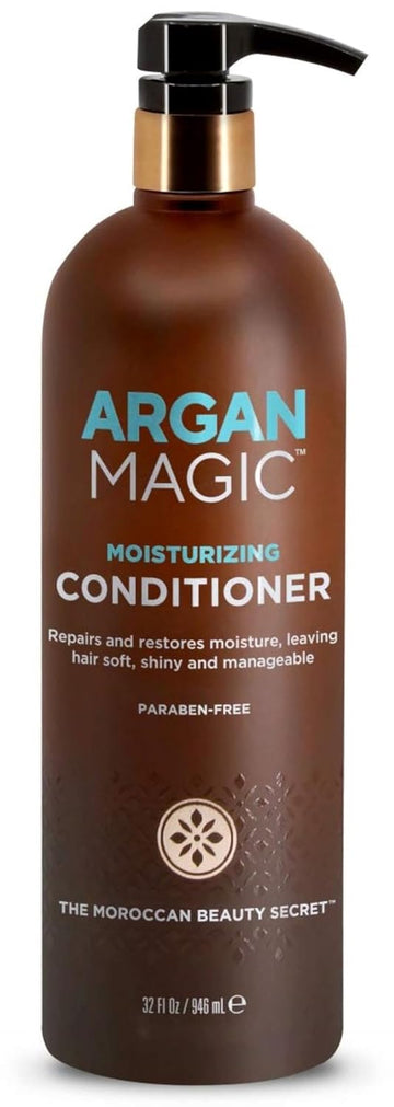 Argan Magic Moisturizing Conditioner - Detangle, Hydrate, And Repair Dry And Chemically-Damaged Hair Types | Nutrient-Rich | Made In The Usa, Paraben Free, Cruelty Free (32 Oz)