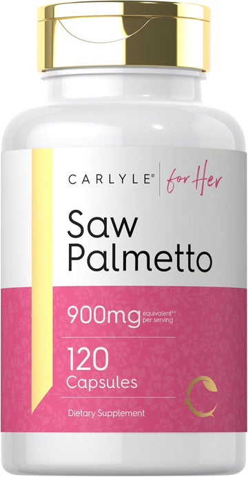 Carlyle Saw Palmetto For Women 900Mg | 120 Capsules | Full Spectrum Complex | Non-Gmo, Gluten Free Supplement | For Her