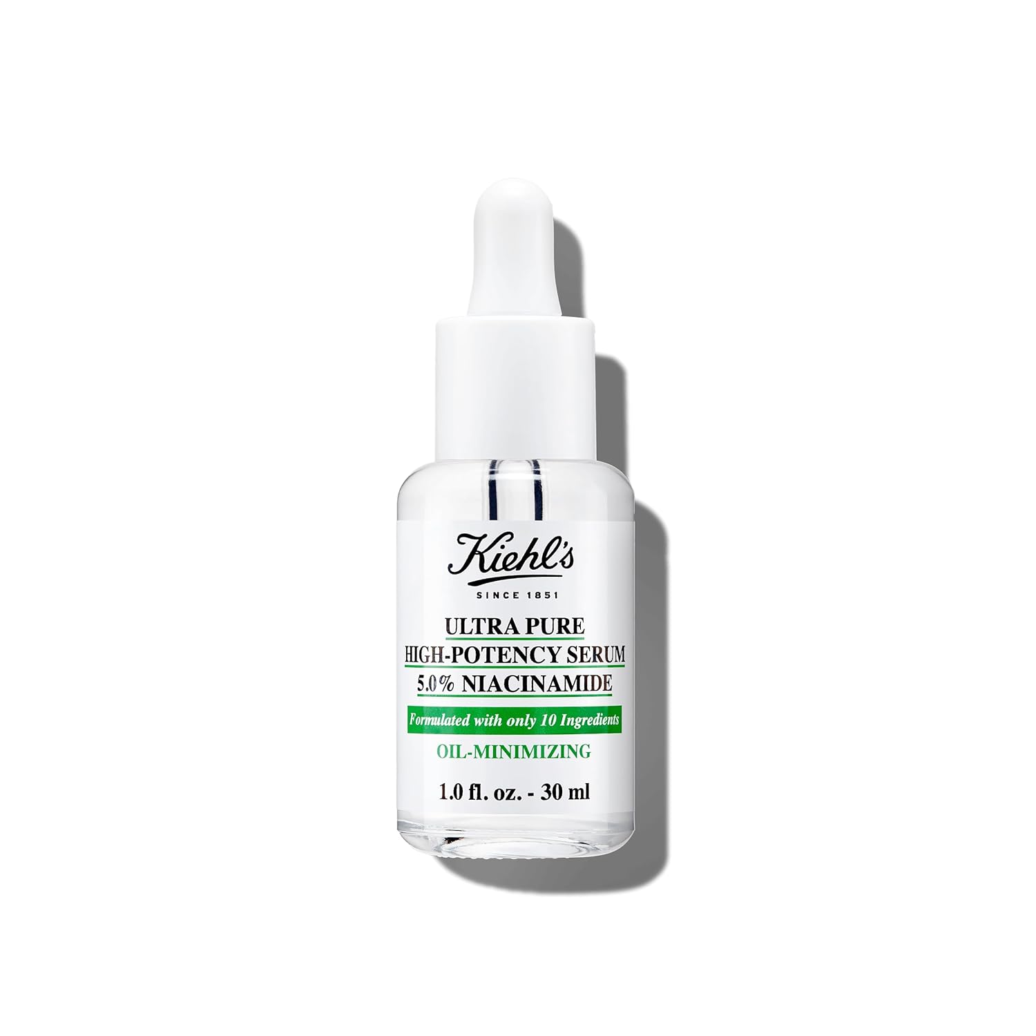 Kiehl'S Ultra Pure High-Potency 5.0% Niacinamide Serum, Concentrated Face Serum For Oily Skin, Reduces Excess Oil And Shine, Helps Minimize Imperfections For A Natural Glow, Paraben-Free - 1 Fl Oz