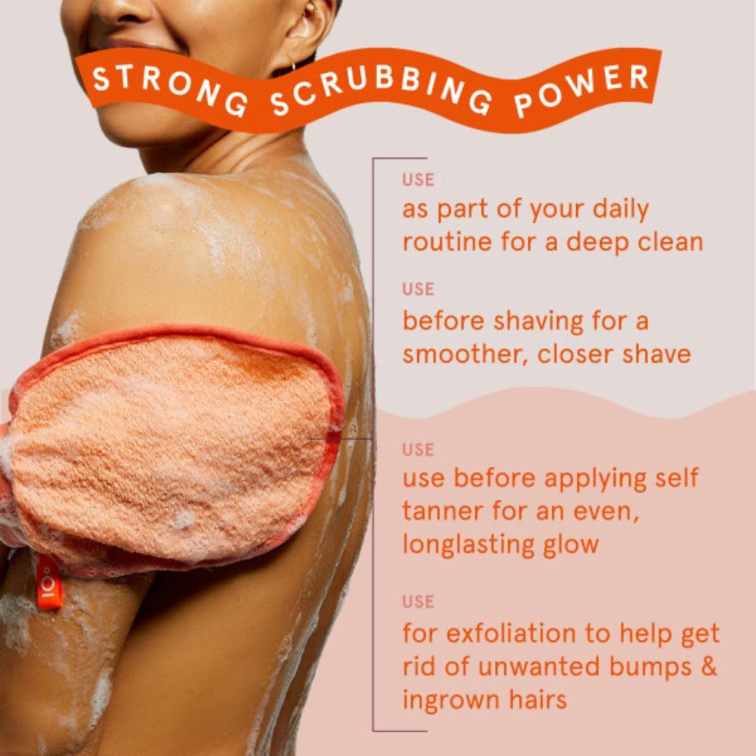 Cleanlogic Bath & Body Exfoliating Face & Body Grooming Mitt, Assorted Colors, 3 Count : Beauty & Personal Care