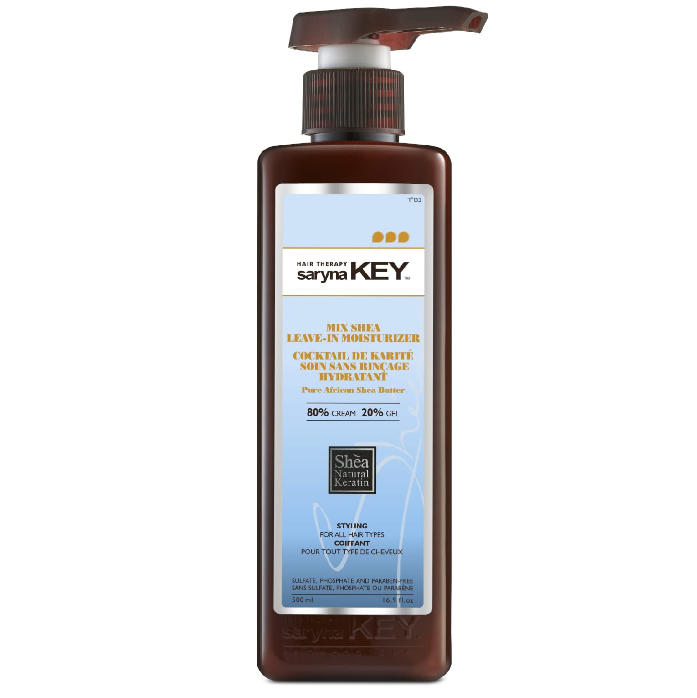 Saryna Key Mixed Shea 80-20 (500Ml/16.9Oz) - Leave-In-Moisturizer - Pure African Shea Butter - Perfect For Soft Waves And Loose Curls - Contains Enhanced Concentrations Of Shea Butter