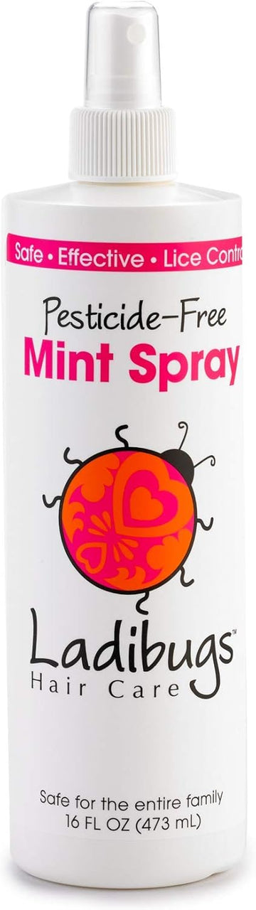 Ladibugs Lice Prevention Mint Spray Large 16Oz | Natural Ingredients | Highly Effective | Daily Use