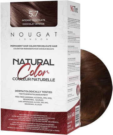 Nougat London Ash Linen Natural Permanent Hair Dye Kit,Dermatologically Tested, Ammonia & Alcohol Free, 100% Grey Coverage, Hair Mask & Essence Included, Long Lasting