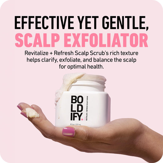 Boldify Sulfate-Free Scalp Scrub - Hair Exfoliating Pre-Wash Treatment - Supports Hair Growth And Detox - Exfoliator Scrub