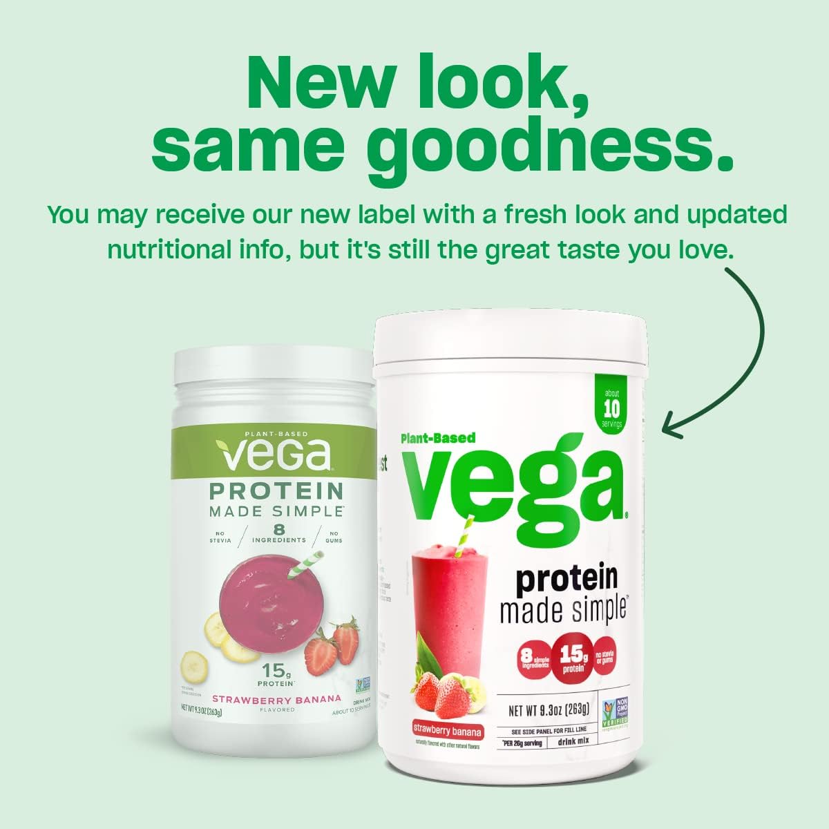 Vega Protein Made Simple Protein Powder, Strawberry Banana - Stevia Fr