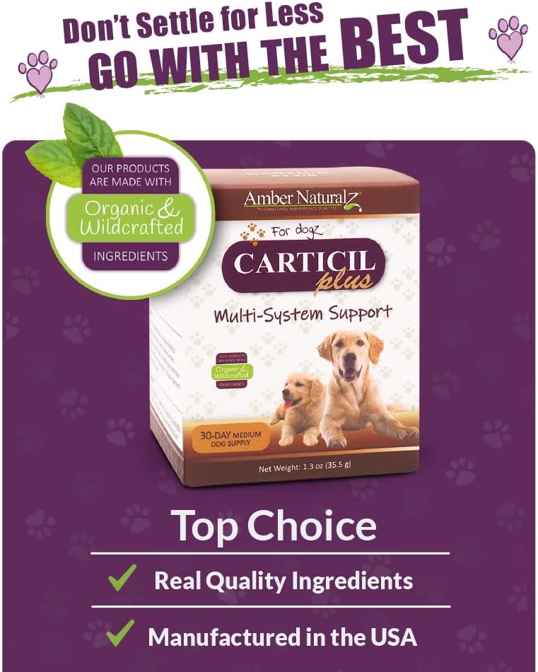 Amber Naturalz Carticil Plus Herbal Supplement For Dogs | Multi-System Support For Joint, Digestive, Cardiovascular, And Immune Health | Natural Aid For Overall Wellness And Vitality : Pet Supplies
