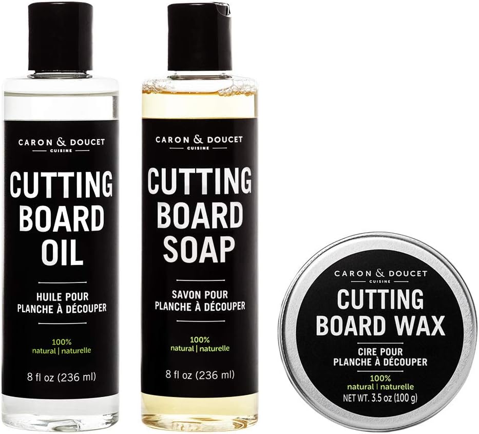 Caron & Doucet - Ultimate Cutting Board Maintenance Kit - Cutting Board Oil, Cutting Board Soap, Cutting Board Wax