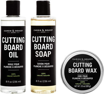 Caron & Doucet - Ultimate Cutting Board Maintenance Kit - Cutting Board Oil, Cutting Board Soap, Cutting Board Wax