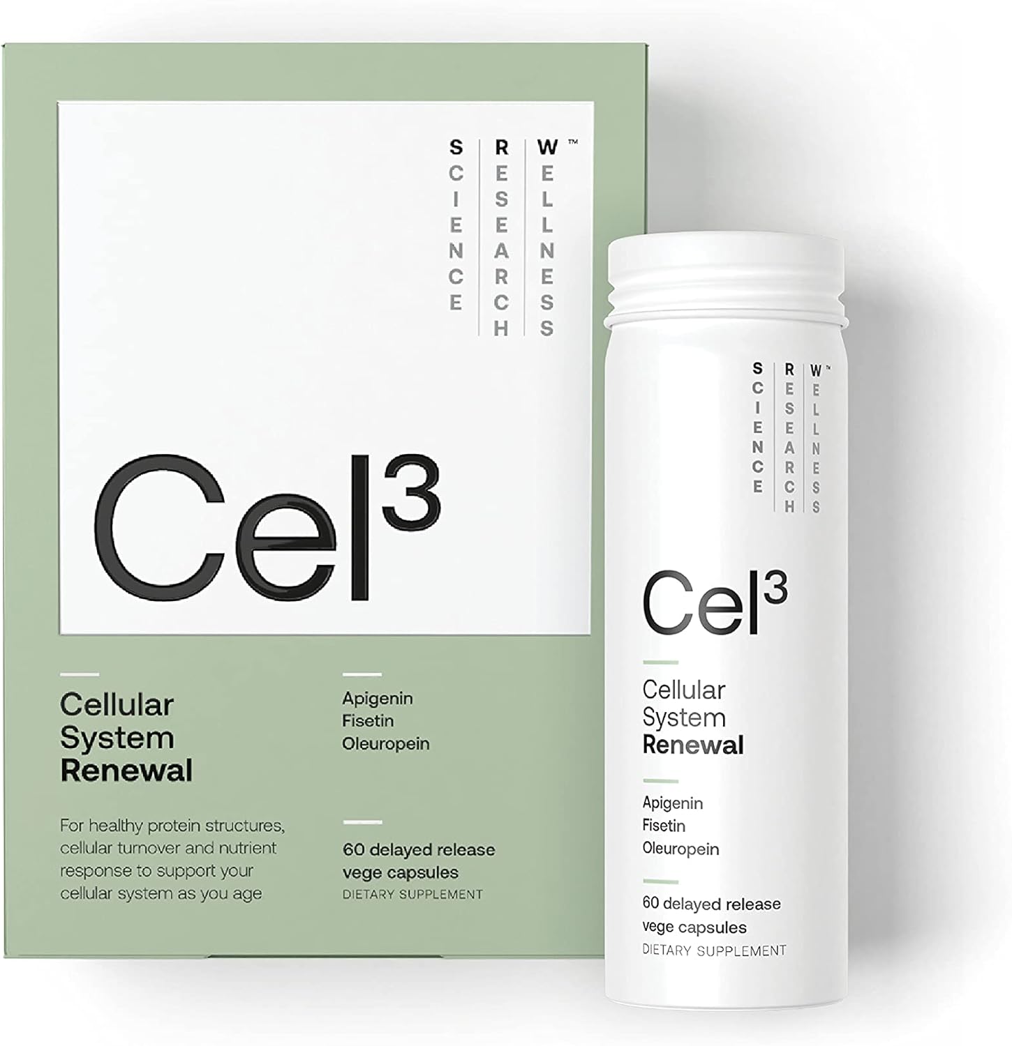 Srw Cel³ Renewal 60 Capsules | Stem Cell Supplement With Fisetin, Apigenin & Oleuropein | For Youthful Cell Function & Renewal, Healthy Aging