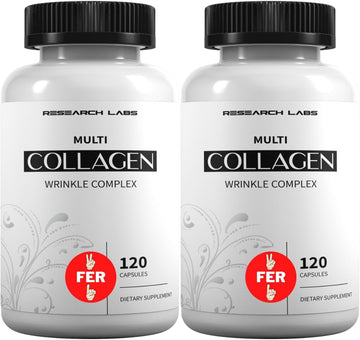 Research Labs 2 For 1 Promo 240 Collagen Pills - 6000 Mg Per Day. Grass Fed Anti-Aging Support For Skin, Joints, Tendons, Bones, Hair And Nails. Paleo Friendly. Collagen Peptides Powder Supplement…