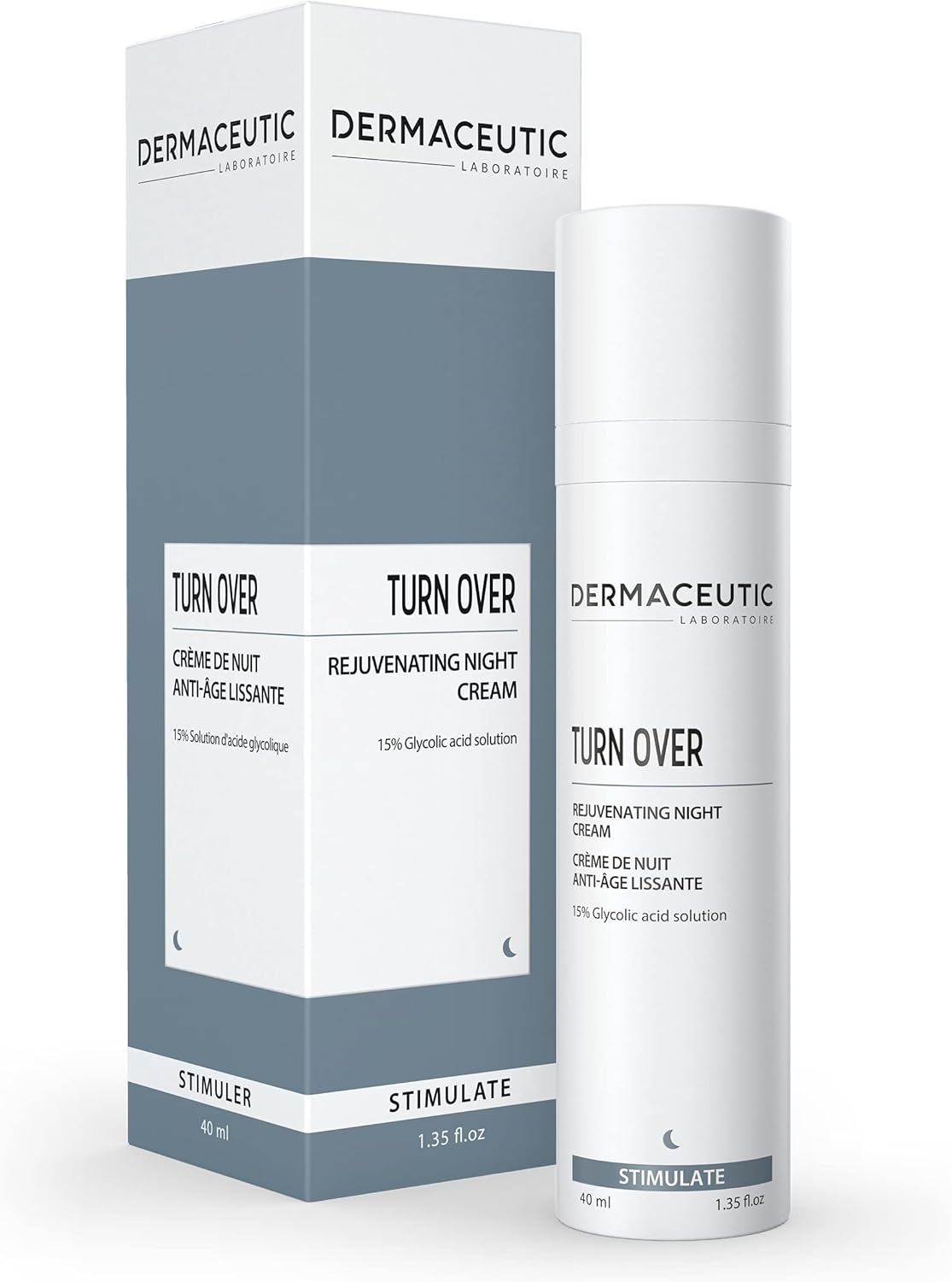 Dermaceutic Turnover - Rejuvenating Night Cream - Anti Aging Cream With Glycolic Acid - Exfoliating, Regenerating And Age Defense Face Cream - 40Ml