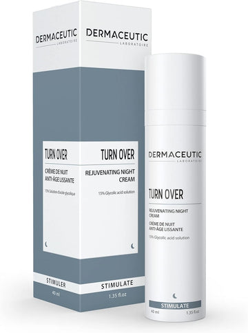 Dermaceutic Turnover - Rejuvenating Night Cream - Anti Aging Cream With Glycolic Acid - Exfoliating, Regenerating And Age Defense Face Cream - 40Ml