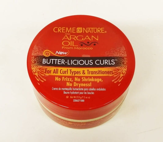 Argon Oil Moisture-Rich Hair Butter By Creme Of Nature, Argan Oil Of Morocco, Reduces Dryness And Breakage, 7.5 Fl Oz