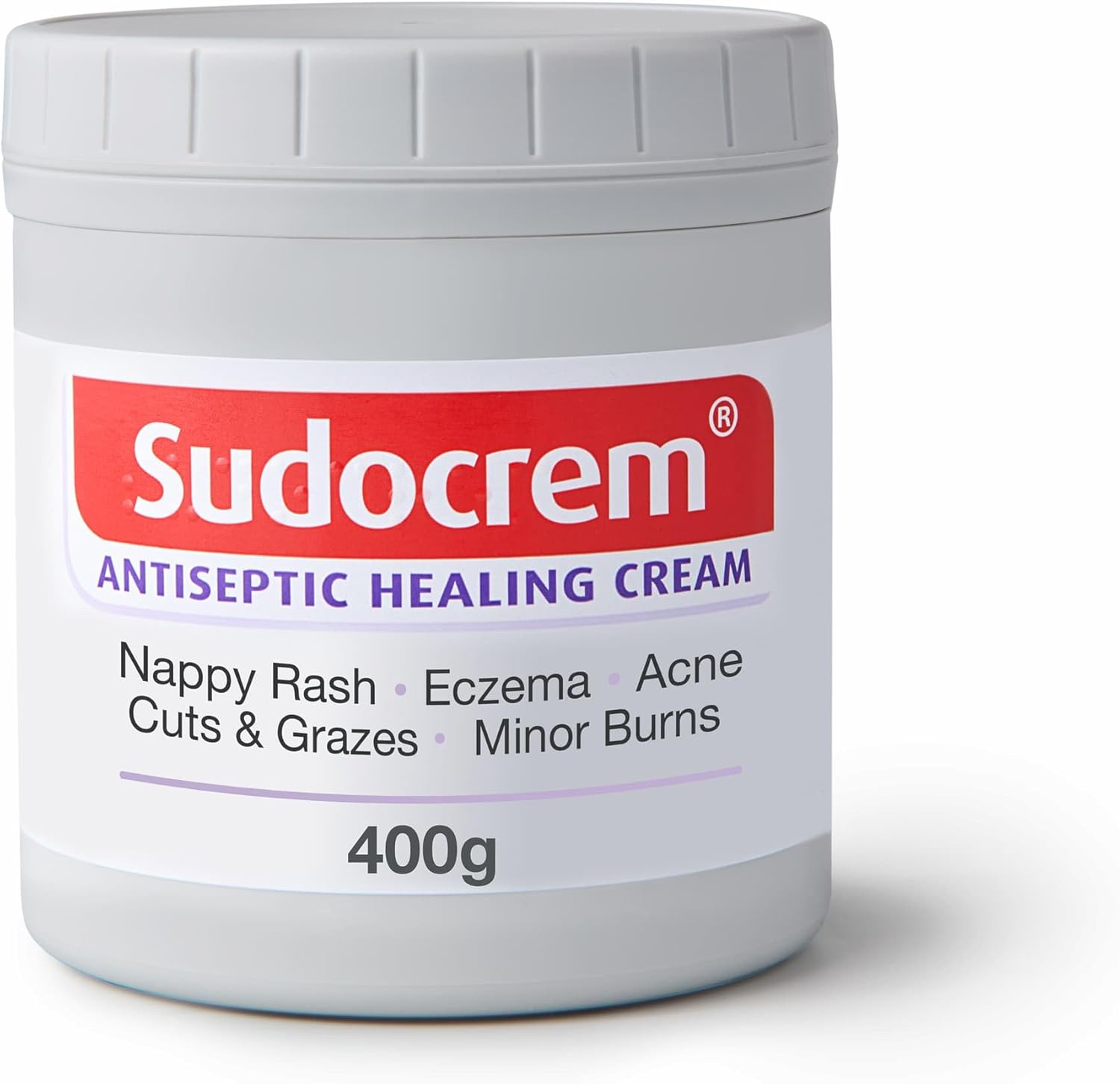 Sudocrem® Antiseptic Healing Cream, Zinc Oxide Cream For Nappy Rash, Eczema, Acne, And Minor Burns, 400G (Pack Of 1)