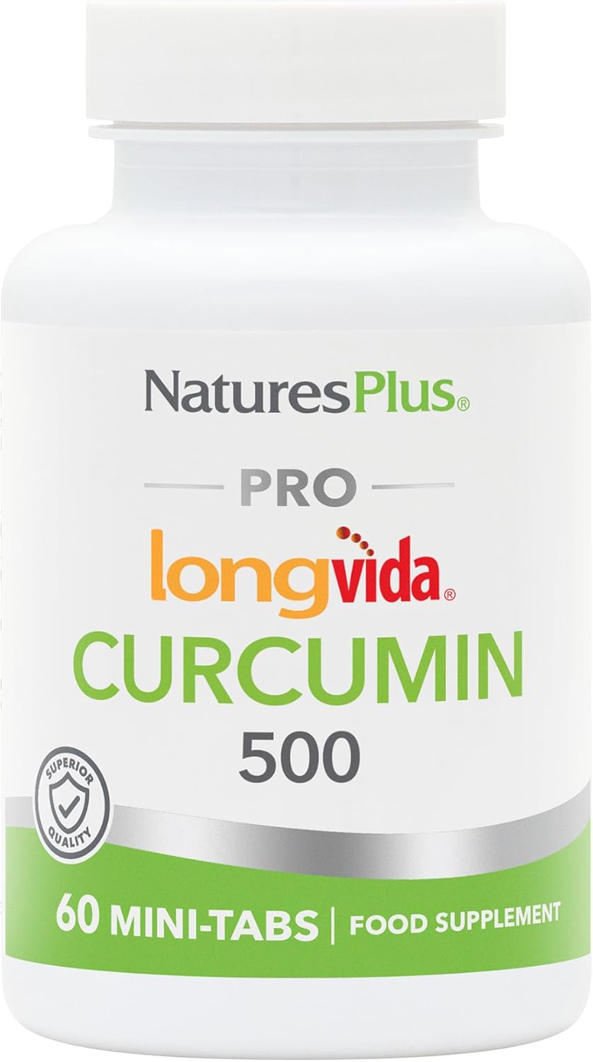 Natures Plus Pro Longvida Curcumin 1000 Mg - 60 Mini-Tabs - Promotes Healthy Free Radical Protection - Non-Gmo, Vegan, Gluten Free, Soy Free - 30 Servings