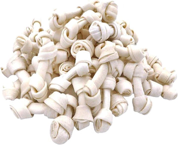 MON2SUN Dog Rawhide Knot Bones Mini Bones Rawhide for Dogs Dog Chews Natural 2.5 Inch 60 Count for Puppy and Small Dogs