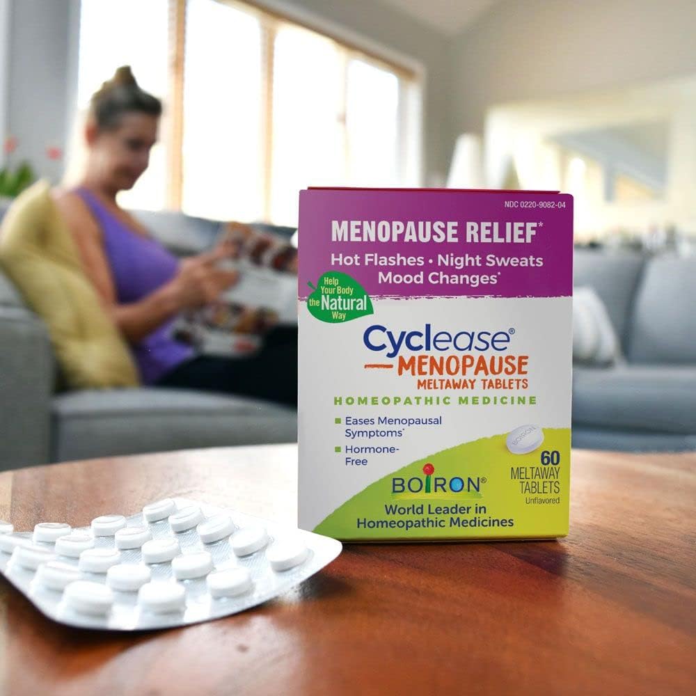 Boiron Cyclease Menopause For Relief From Hot Flashes, Mood Changes, Night Sweats, And Irritability - 120 Count (2 Pack Of 60)