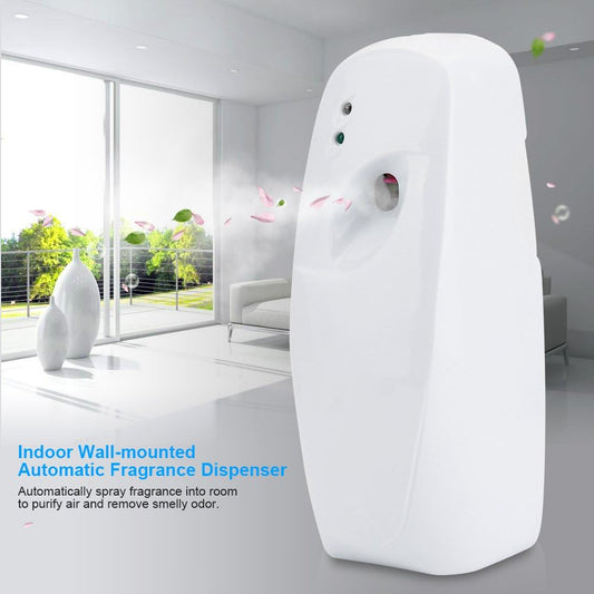 Automatic Fragrance Dispenser, Wall Mount Air Freshener Spray Holder Aerosol Perfume Sprayer Free Standing Programmable Essential Oils Scent Gadget for Home Hotel Bathroom Office Commercial Place