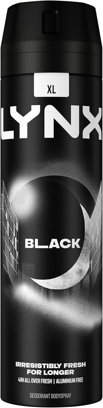 Lynx Black Aerosol Body Spray Men'S Deodorant Spray With A Frozen Pear & Cedarwood Scent For 48 Hours Of Odour-Busting, High Definition Fragrance 3X 200 Ml