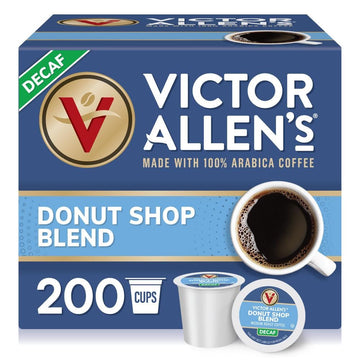 Victor Allen'S Coffee Decaf Donut Shop Blend, Medium Roast, 200 Count, Single Serve Coffee Pods For Keurig K-Cup Brewers