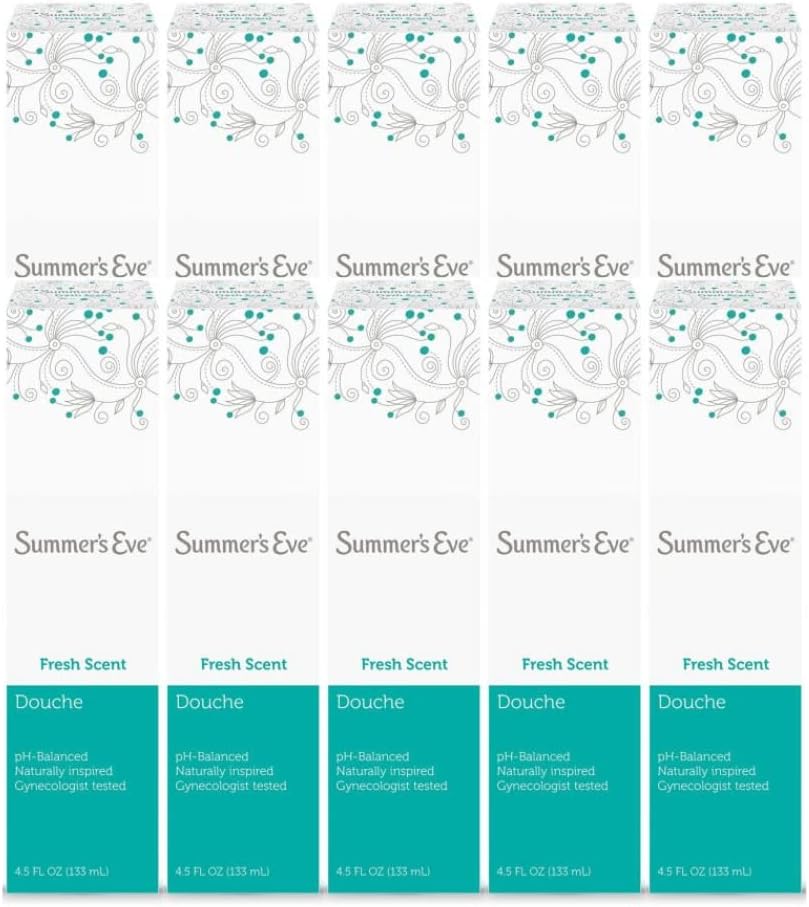 (Pack of 10 Bottles) Summer's Eve Fresh Scent Douche Vinegar & Water, Feminine Wash, 4.5oz Bottles. PH Balanced, Naturally Inspired, & Gynecologist Tested (Pack of 10 Bottles, 4.5oz Each Bottle)