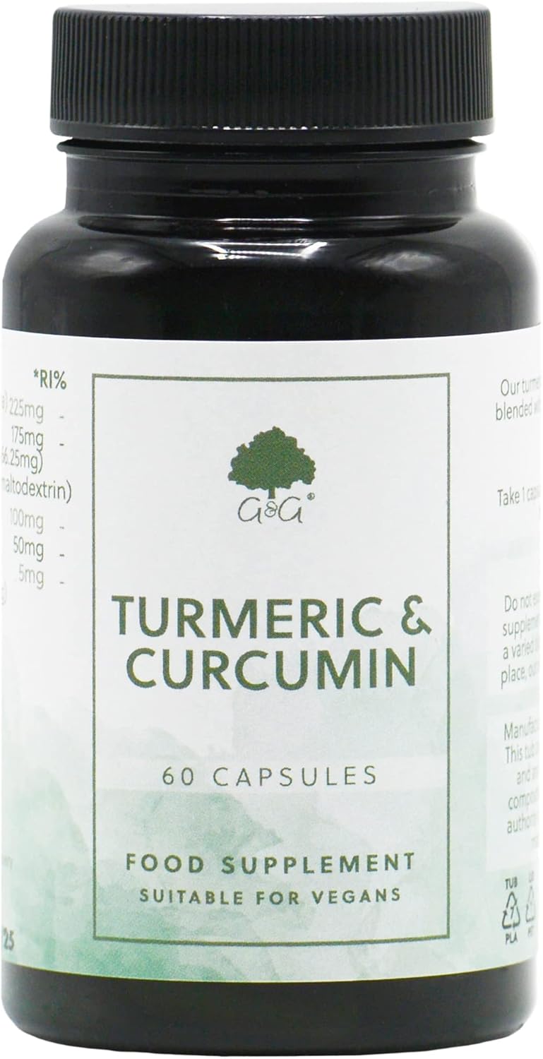 Turmeric & Curcumin 500Mg - 95% Curcuminoids - High Strength With Black Pepper For Enchanced Absorption - 60 Vegan Capsules - Natural Anti-Inflammatory - Uk-Made - No Additives - G&G Vitamins
